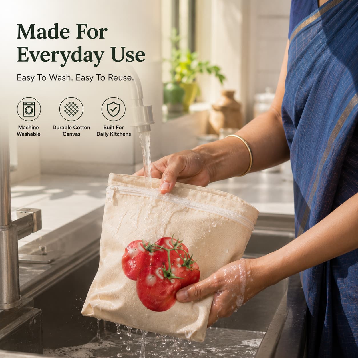 Reusable Cotton Vegetable Bags (Set of 10)